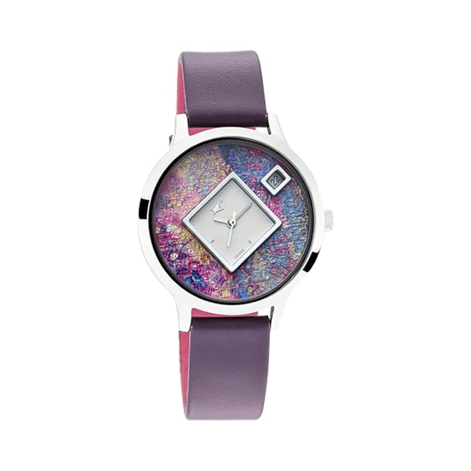 "Best men and women watches under ₹3000 – classic white dial analog wristwatch with brown leather strap"